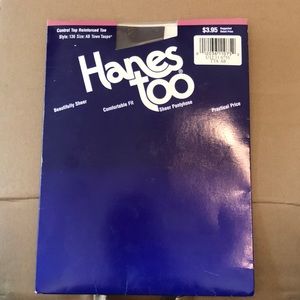 Vintage Hanes Too Control Top reinforced Toe SizeAB Town Taupe  pantyhose Sheer